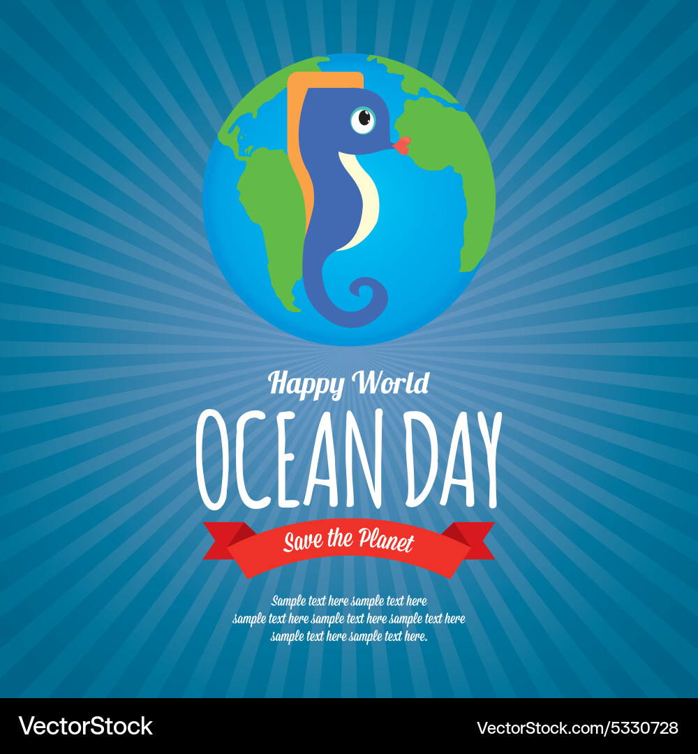 Abstract world ocean day background with some Vector Image