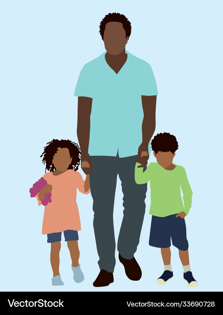African American Family Walking – Royalty-Free Vector | VectorStock, image size:765x1080