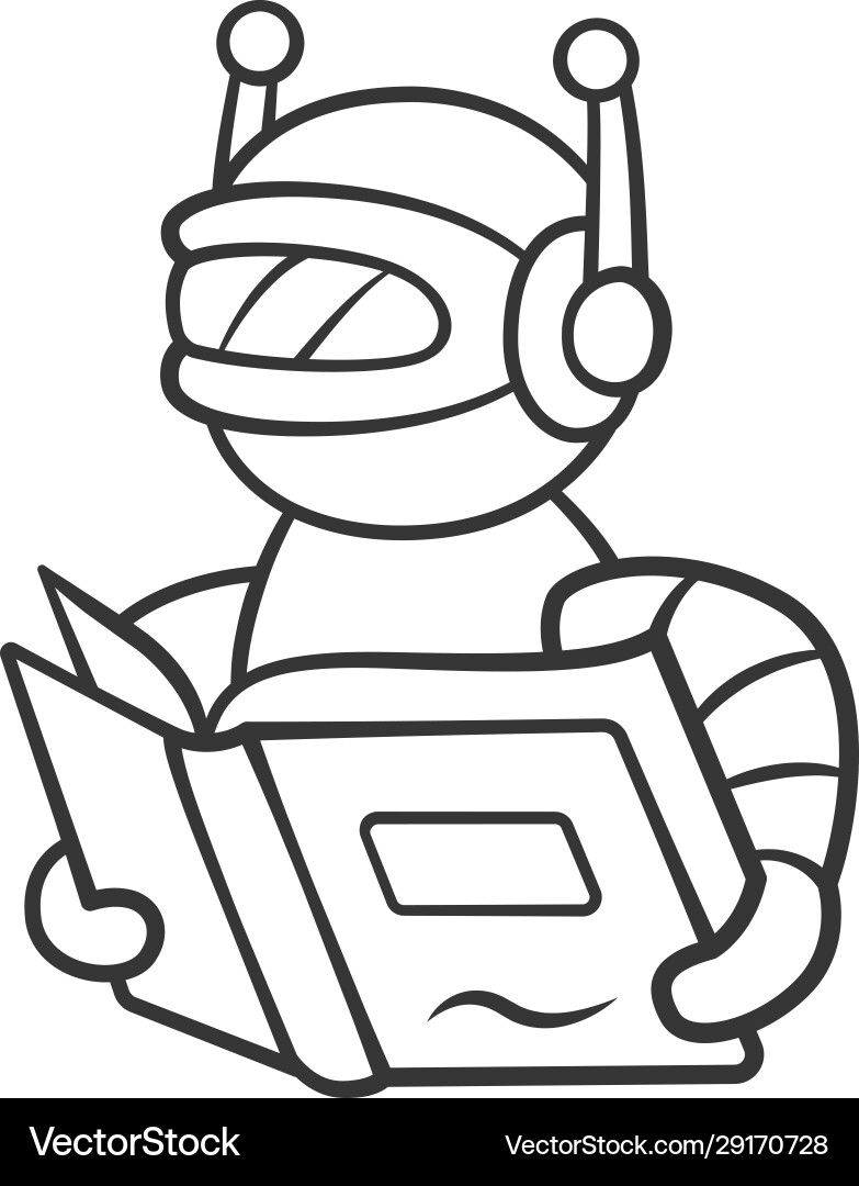 AI Text Reader Robot Icon vector image