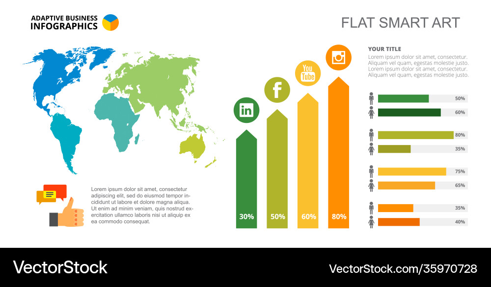 Bar chart with four elements template vector image