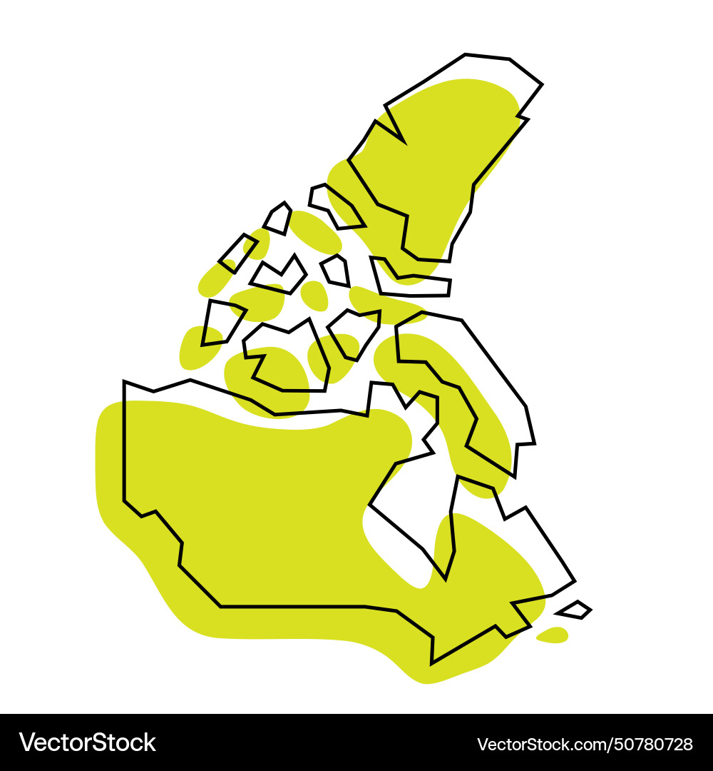 Canada simplified map Royalty Free Vector Image