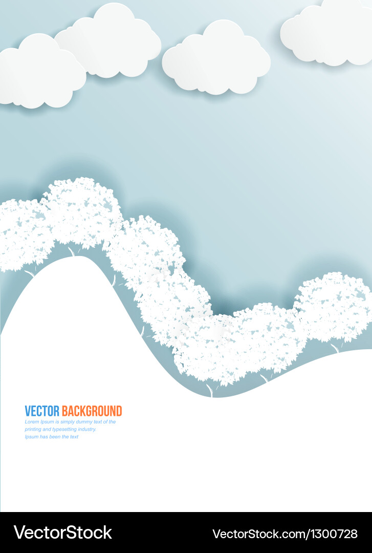 Cloud and tree abstract web vector image