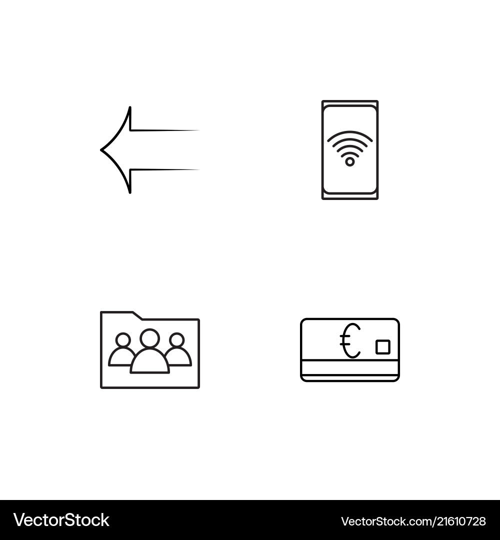 Communication linear icons set simple outline vector image