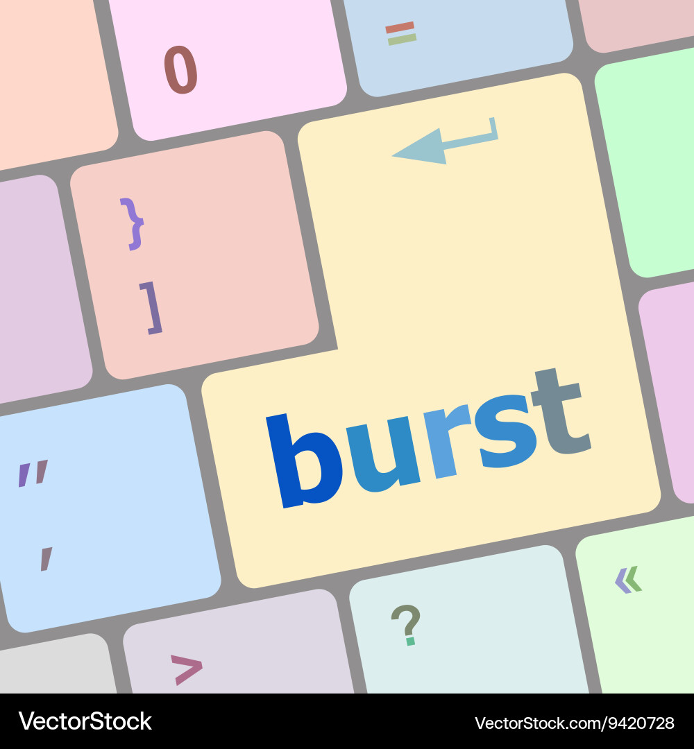 Computer keyboard with burst key business concept Vector Image