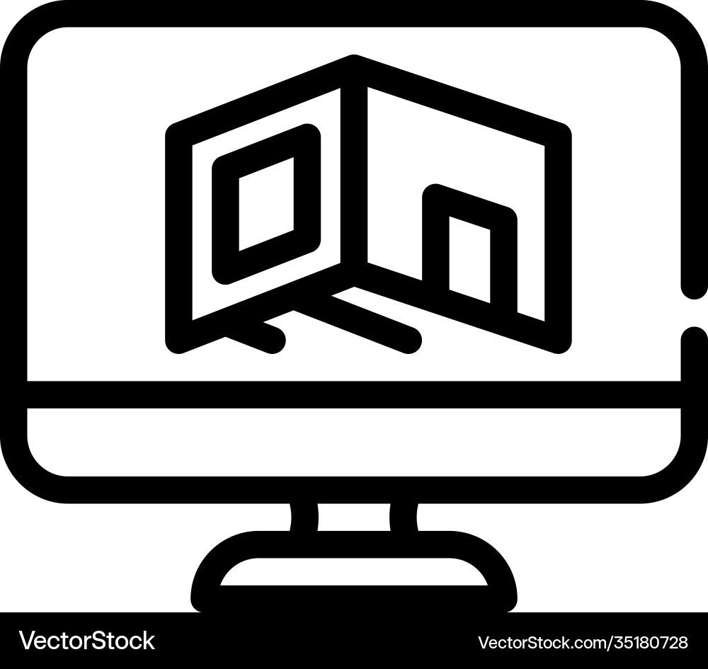 Design room computer program line icon Design room computer program line icon vector image