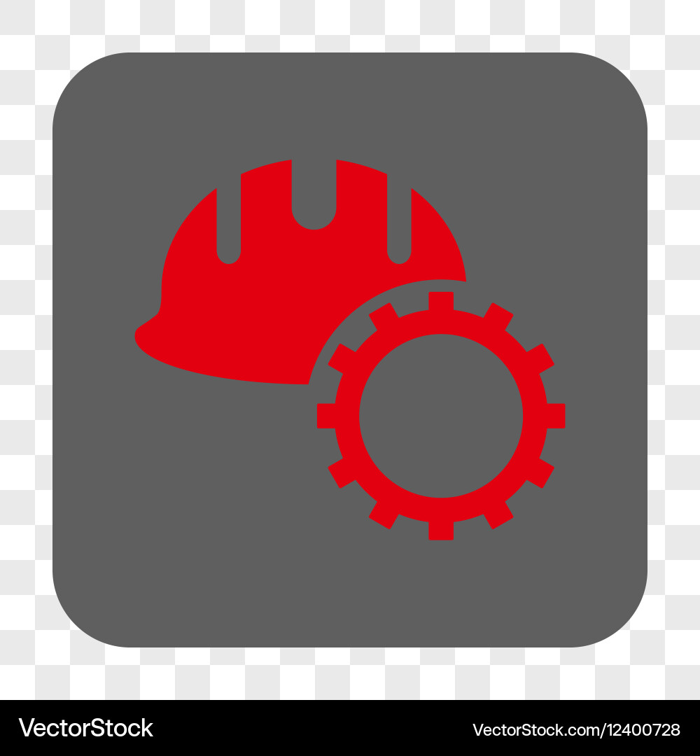 Development hardhat rounded square button Vector Image