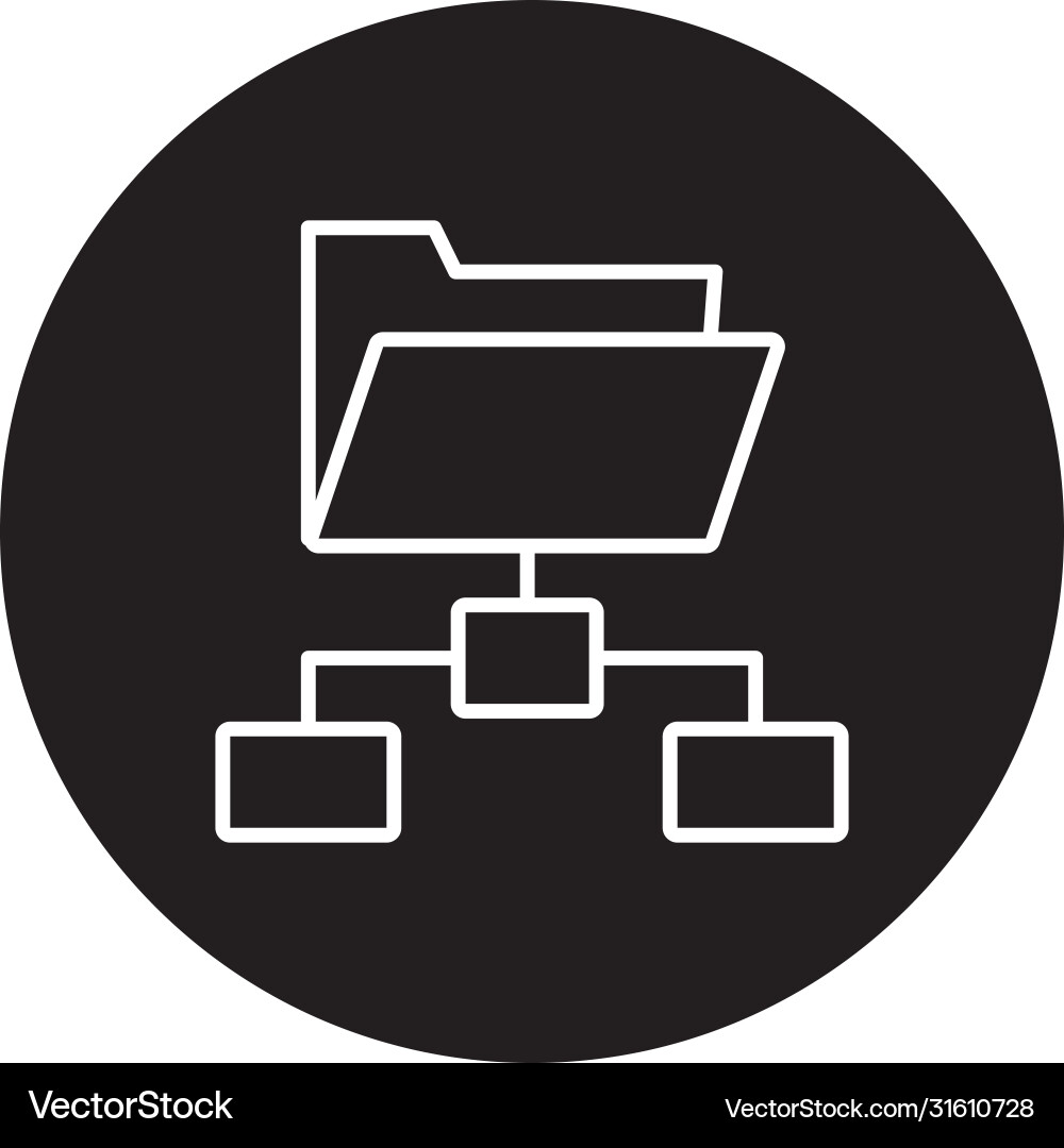 Folder document block and line style icon vector image