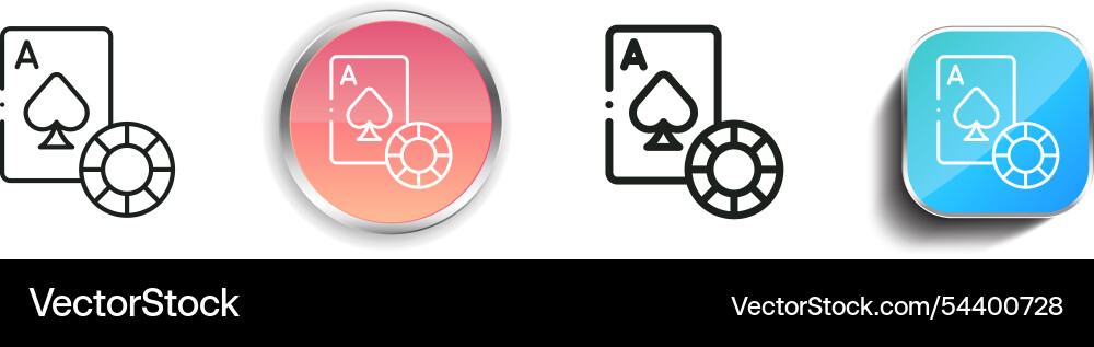 Gambling icon thin linear regular and button Vector Image