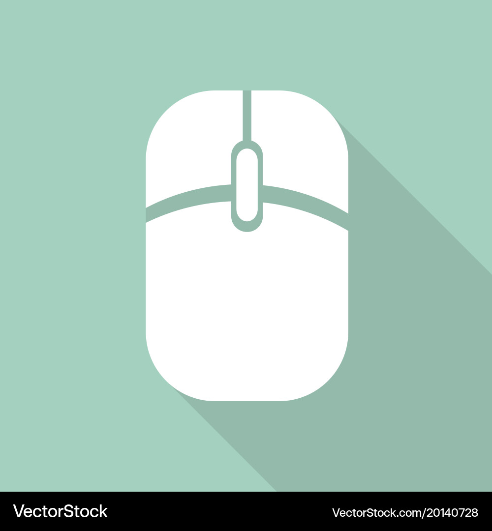 Icon computer mouse with a long shadow vector image