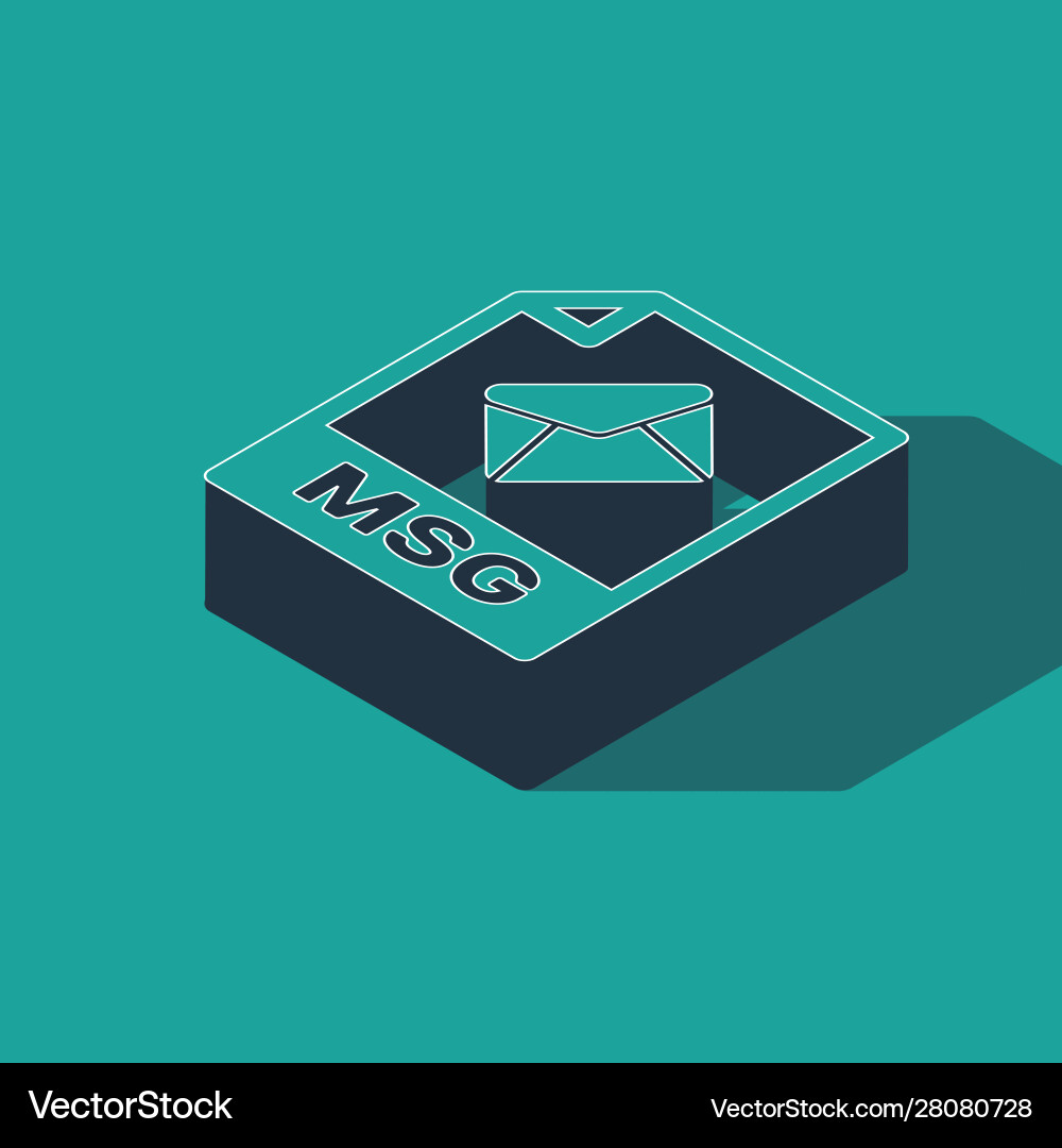 Isometric msg file document download button Isometric msg file document download button vector image