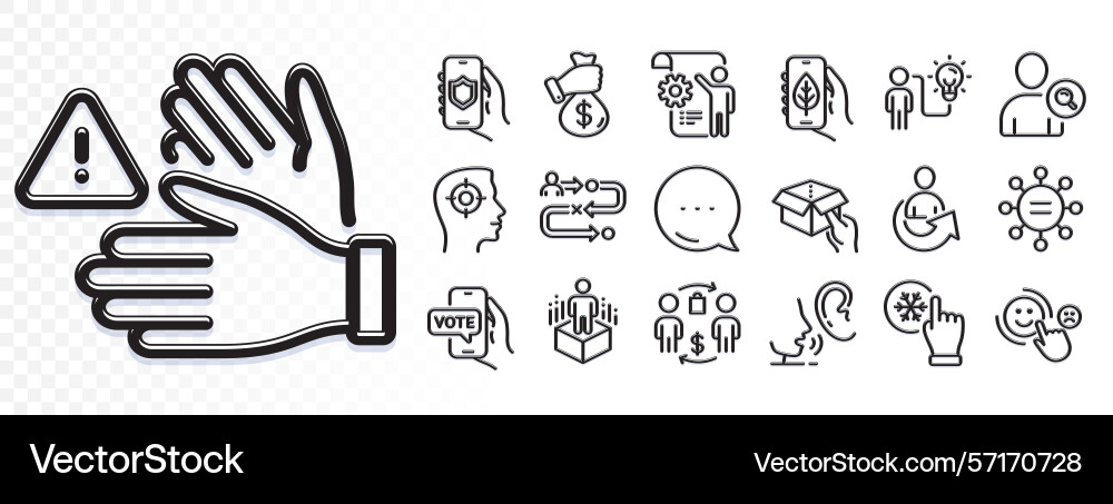 Journey path security app and bribe line icons Journey path security app and bribe line icons vector image
