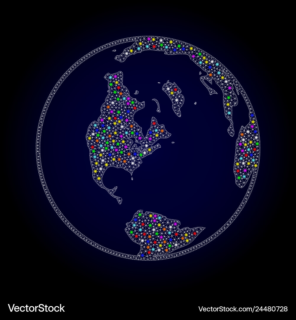 Mesh polygonal map of global world with colorful Mesh polygonal map of global world with colorful Vector Image