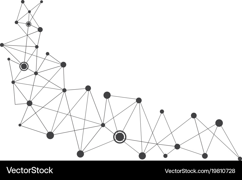 Polygonal with connecting dots and lines vector image