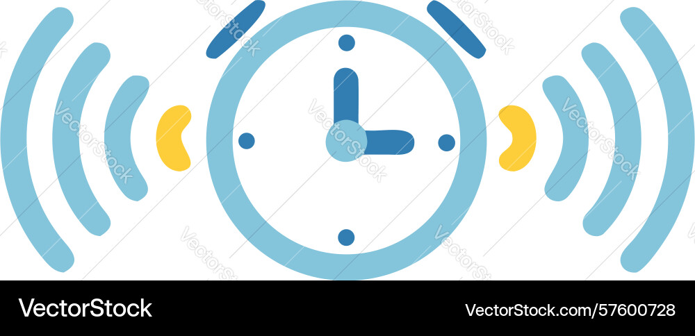 Ringing analog clock icon for time-based alerts vector image