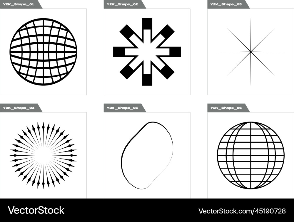 Set of y2k style objects extraordinary Set of y2k style objects extraordinary vector image