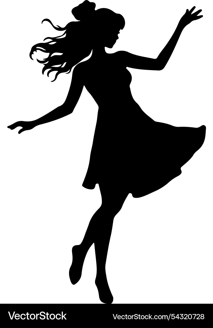 Silhouette of a graceful young woman dancing Silhouette of a graceful young woman dancing Vector Image