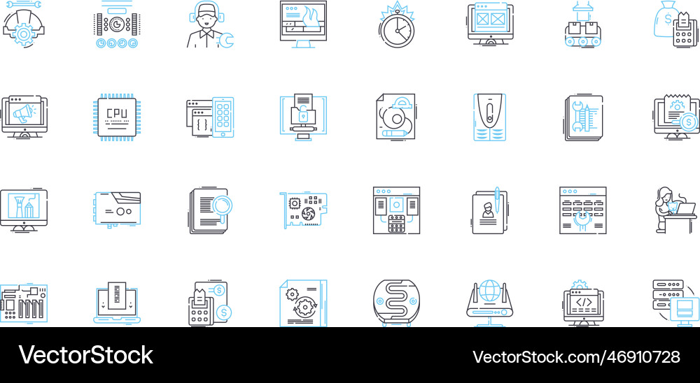 Software kodieren lineare Icons programmieren Vektorbild