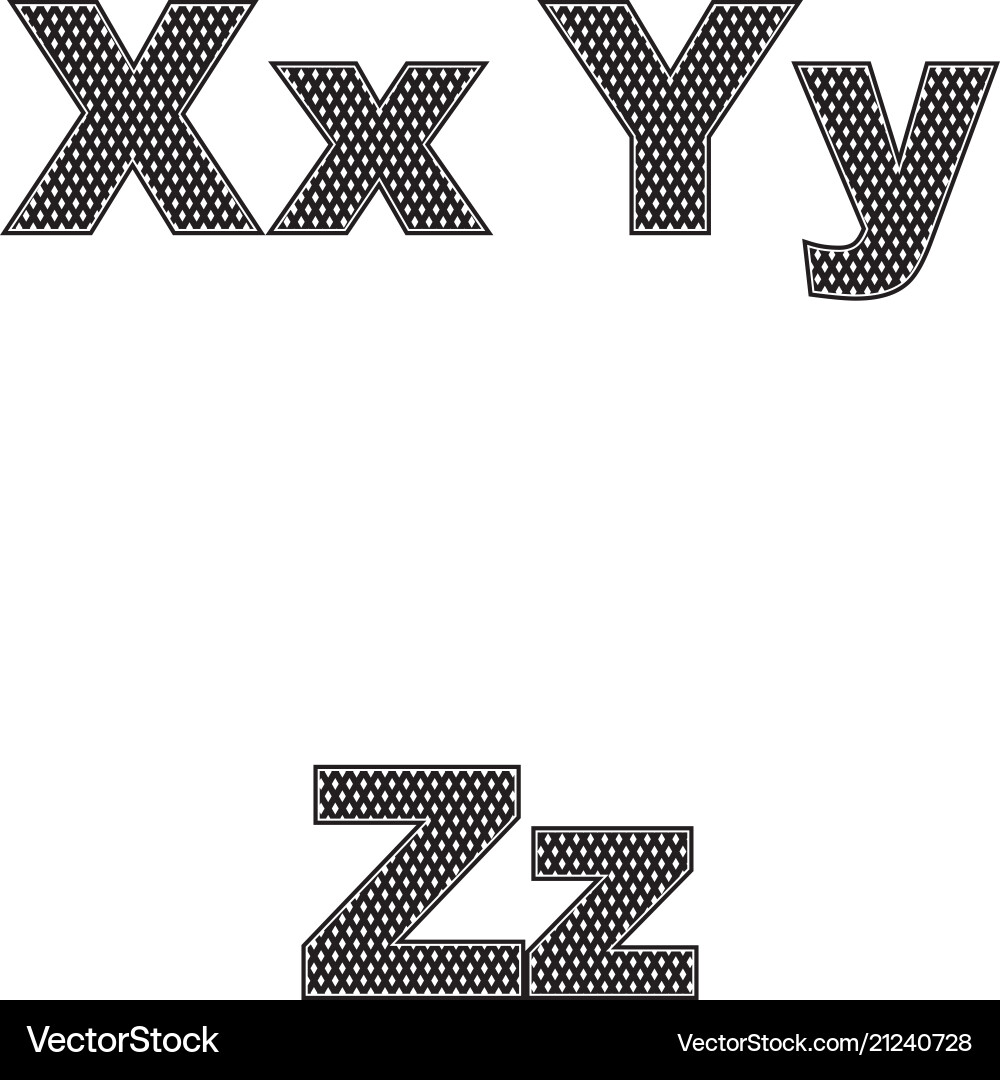 Three letters x y z large and small a simple vector image