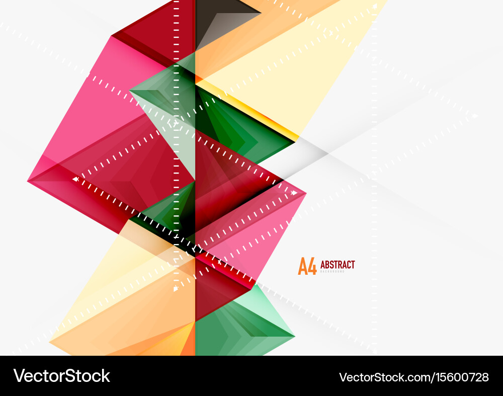 Triangular low poly a4 size geometric vector image
