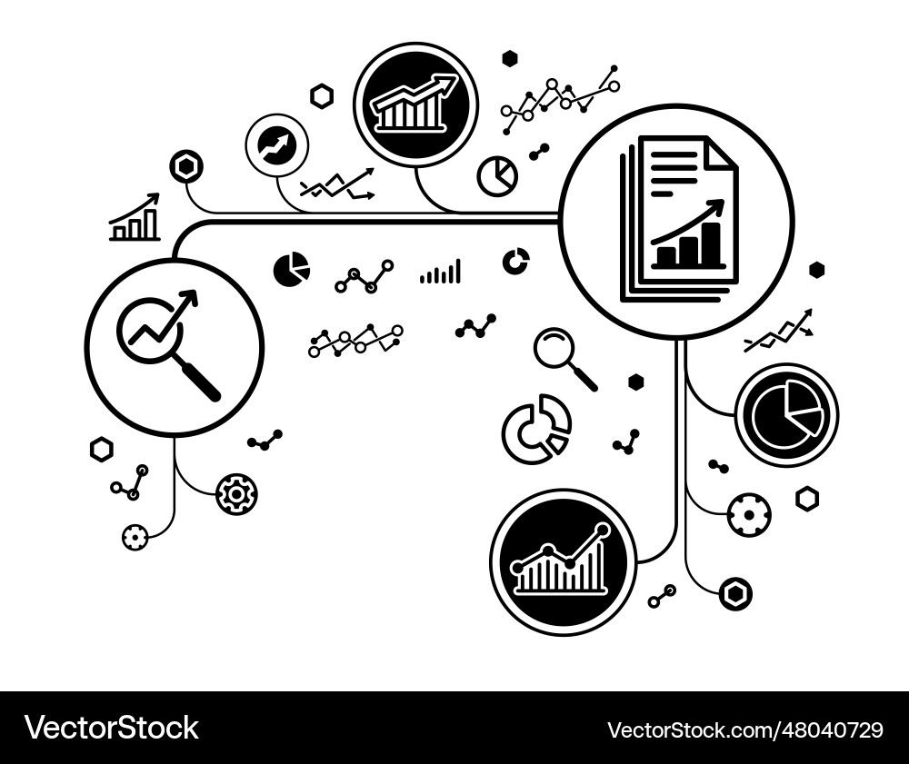 Analysis of some data or financial analytics Vector Image