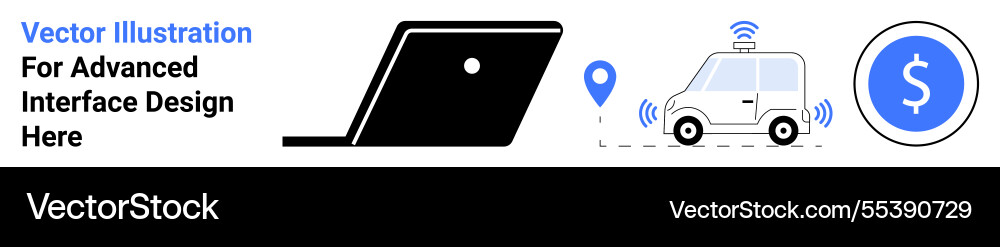 Autonomous vehicle navigation with digital payment Vector Image