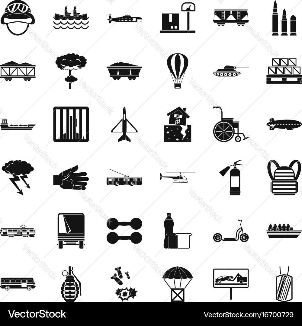 Burden icons set simple style Vector Image