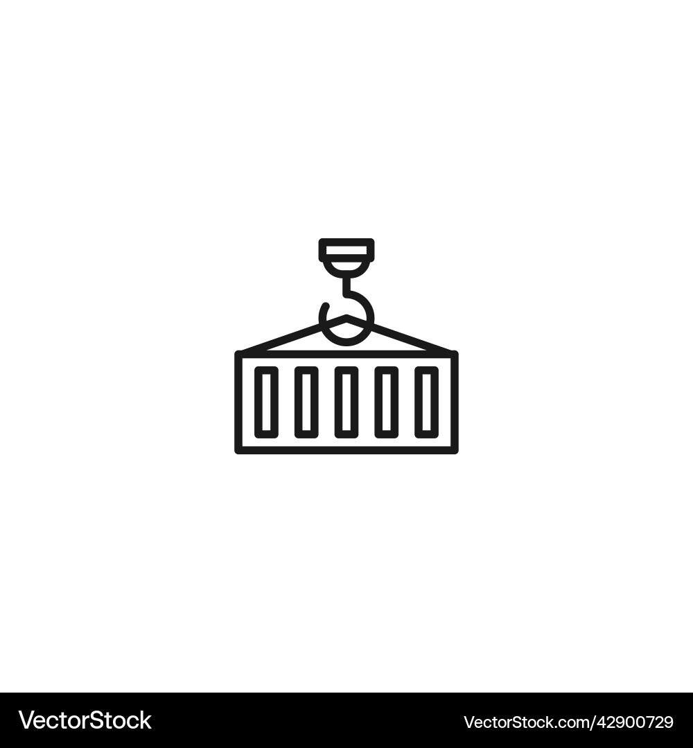 Container loading filled line icon linear style Vector Image