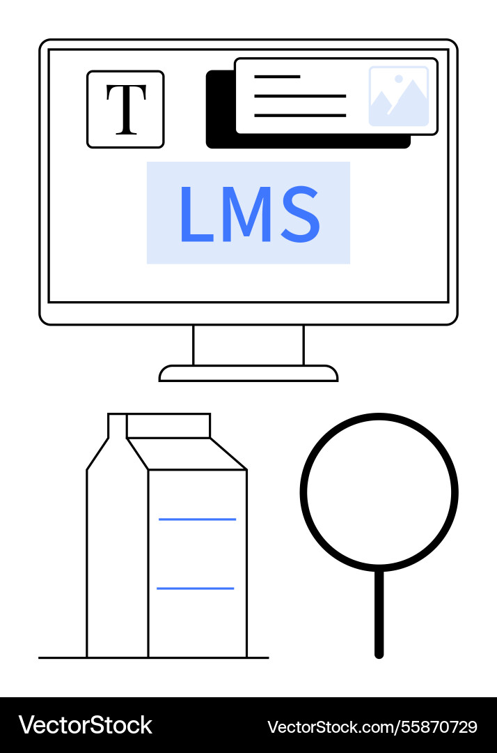 Digital learning platform interface with lms Vector Image