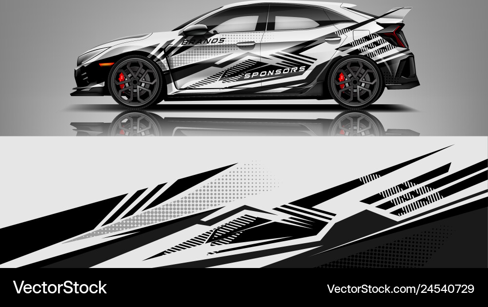 Dynamic Car Stripe Decal Vector Image