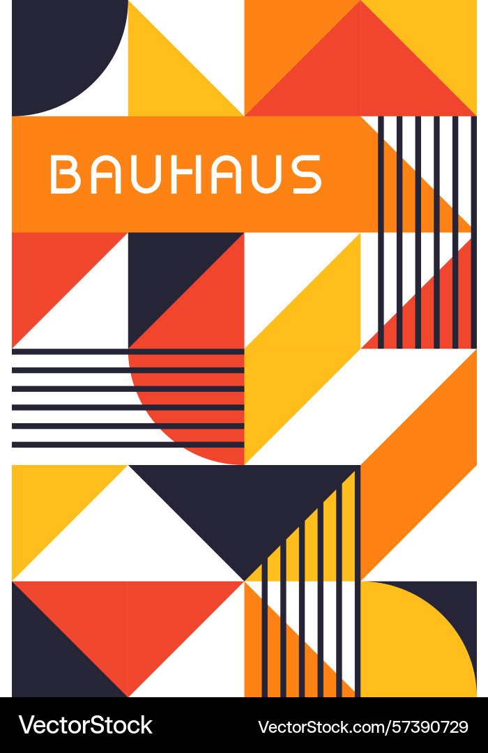Dynamic triangular bauhaus poster with angular Dynamic triangular bauhaus poster with angular vector image