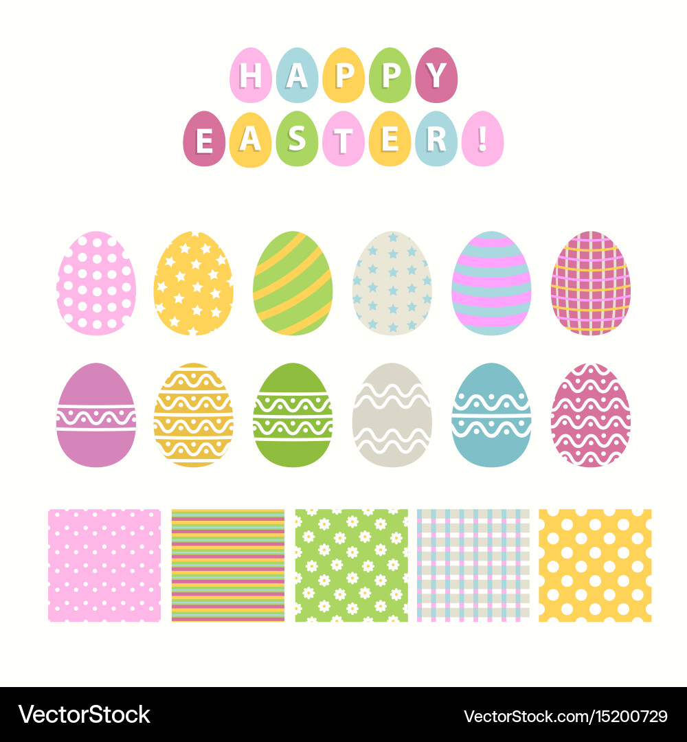 Egg and pattern seteaster collection vector image