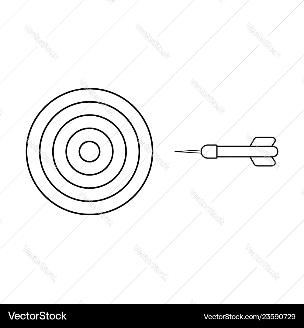 Flat design style concept of bullseye with dart Vector Image