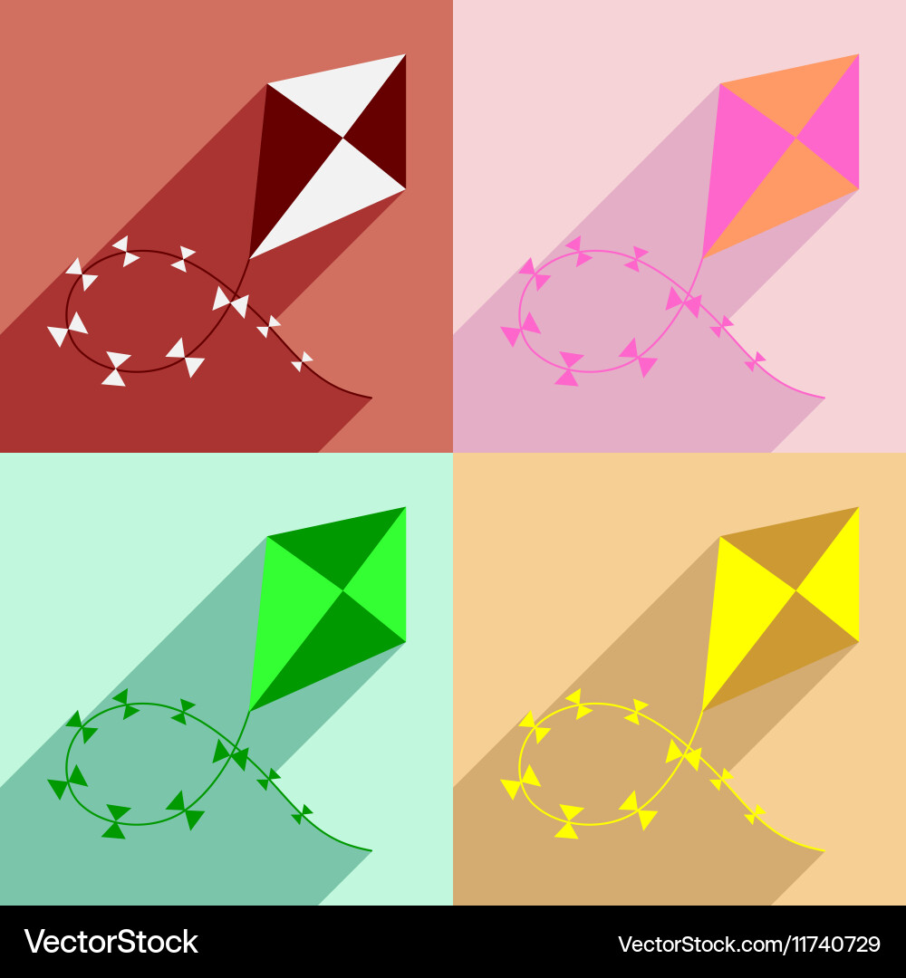 Flat with shadow concept and mobile application vector image