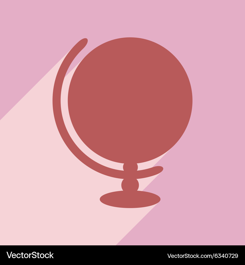 Flat with shadow icon and mobile application globe Vector Image
