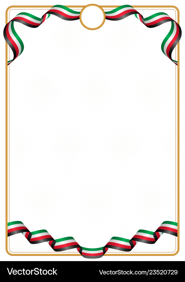 Frame and border of kuwait colors flag Frame and border of kuwait colors flag vector image