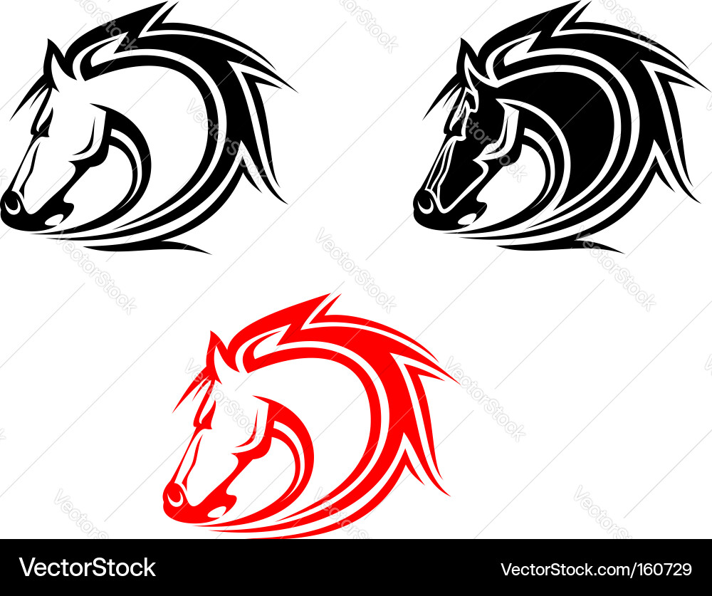 Horses tattoo vector image