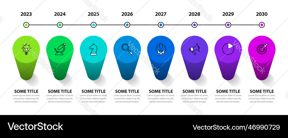 Infographic template 3d columns with 8 steps Vector Image