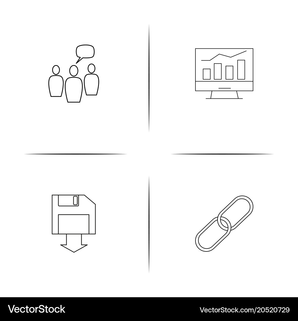 Internet of things simple linear icons set vector image