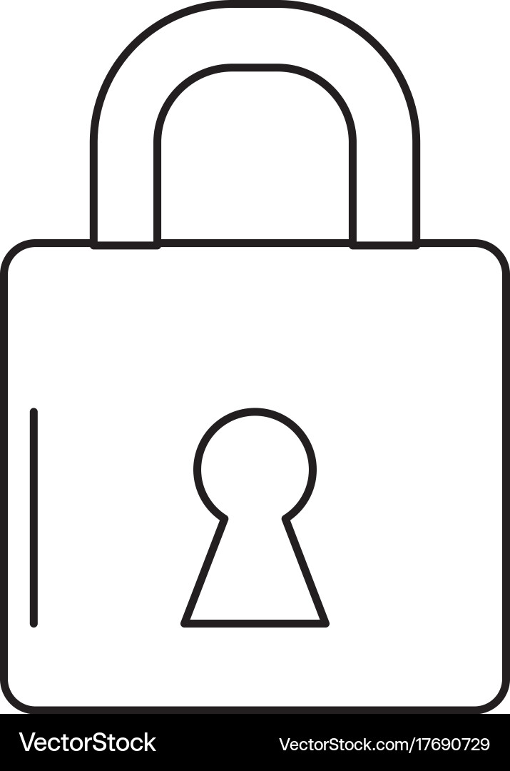 Line padlock element to security password vector image