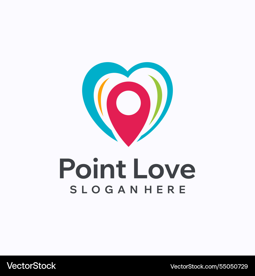 Love point logo design template map pointer Love point logo design template map pointer Vector Image
