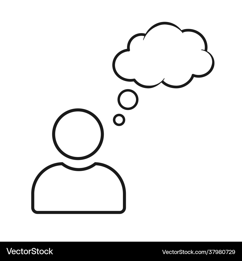Man thinking icon speech bubble isolated Man thinking icon speech bubble isolated vector image