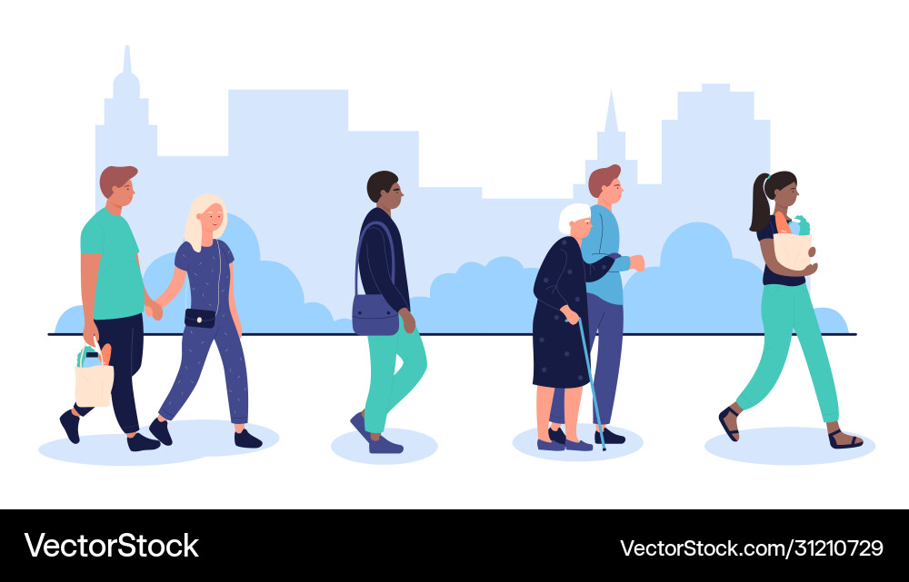 Profil verschiedene multirassische Menschen Menge Profil verschiedene multirassische Menschen Menge Vektorbild