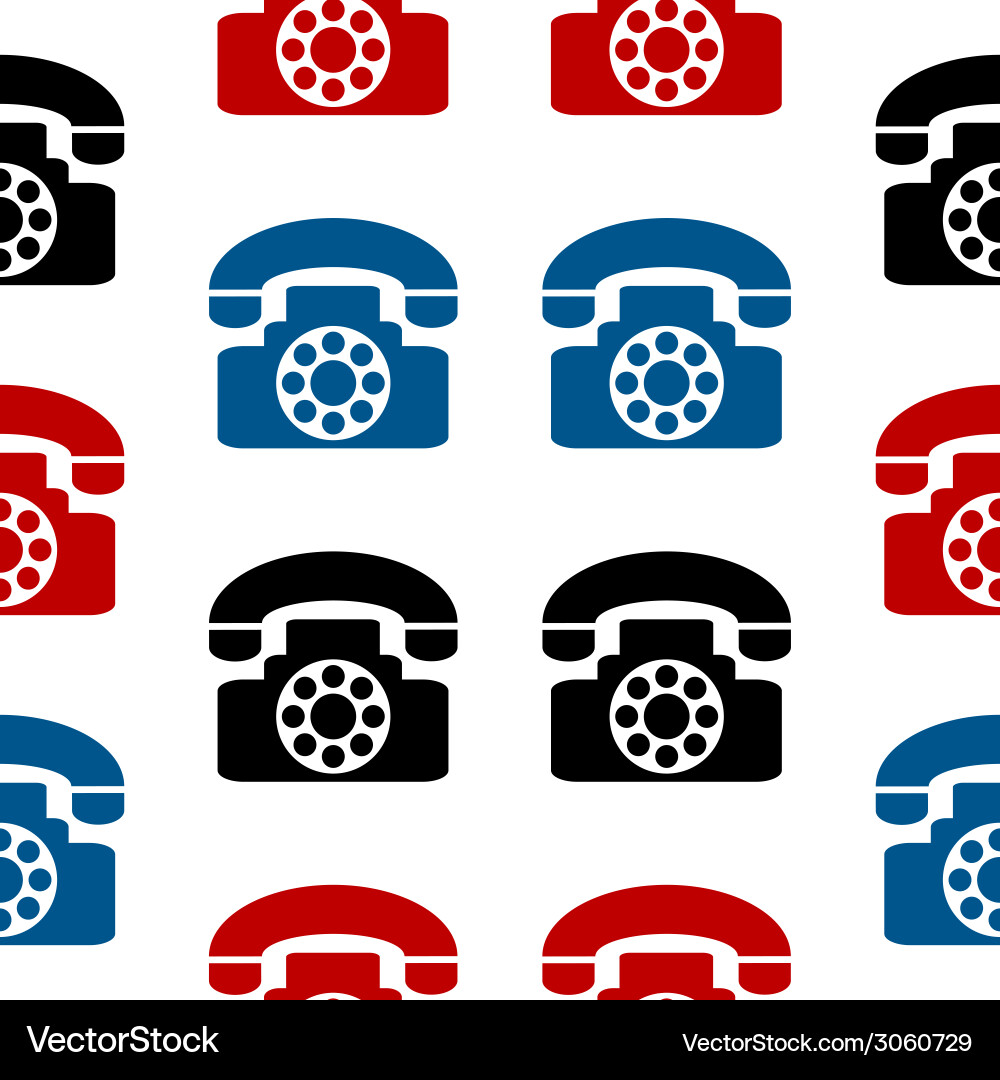 Retro phone symbol seamless pattern Vector Image