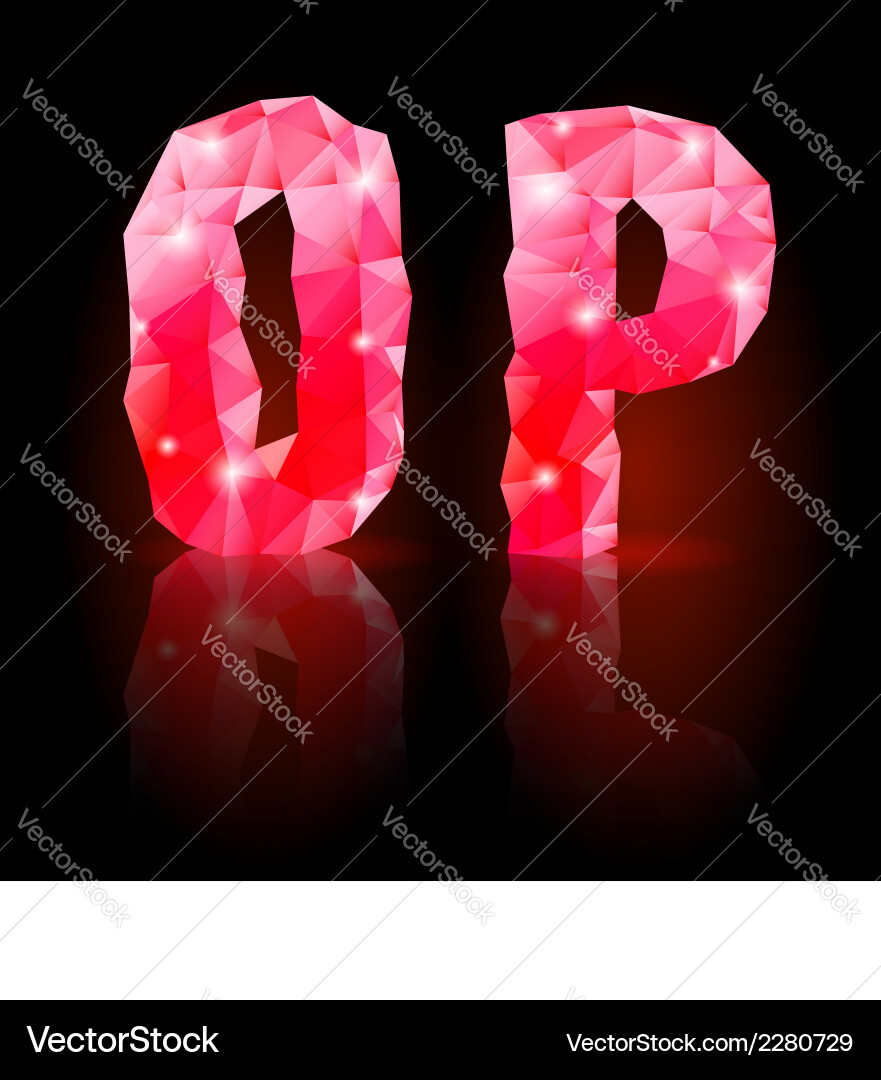 Ruby polygonal font vector image