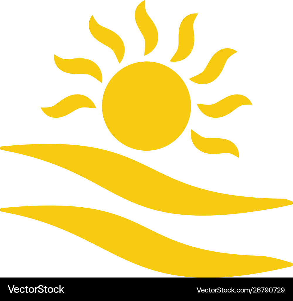 Sun cloud icon - simple element summer concept Sun cloud icon - simple element summer concept vector image