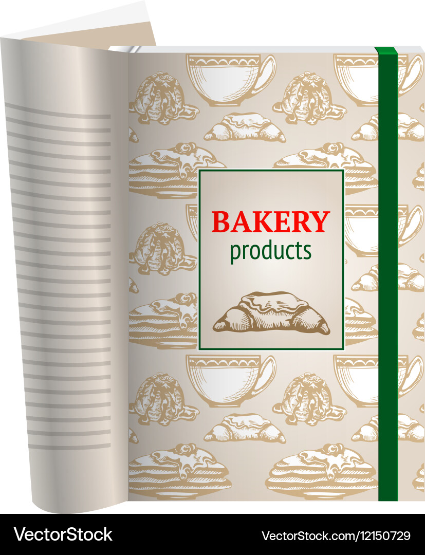 Template pages of a cookbook vector image