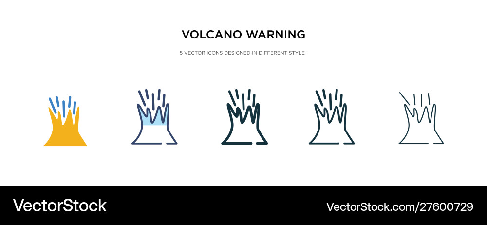 Volcano warning icon in different style two Volcano warning icon in different style two vector image