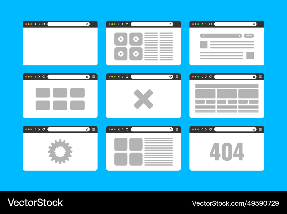 Web-Browser-Fensterseiten-Layout mit toolbar Web-Browser-Fensterseiten-Layout mit toolbar vektorbild