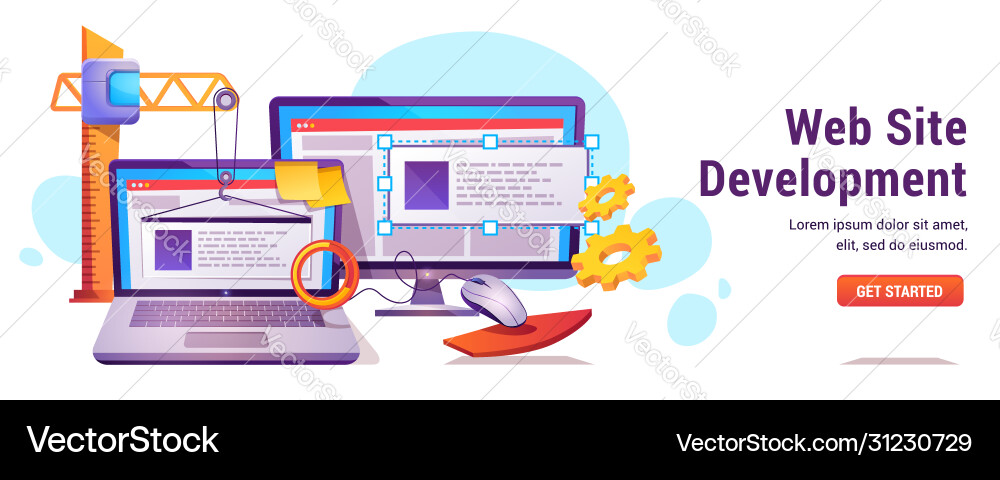 Web site Entwicklung Programmierung oder Codierung Banner Web site Entwicklung Programmierung oder Codierung Banner vektorbild