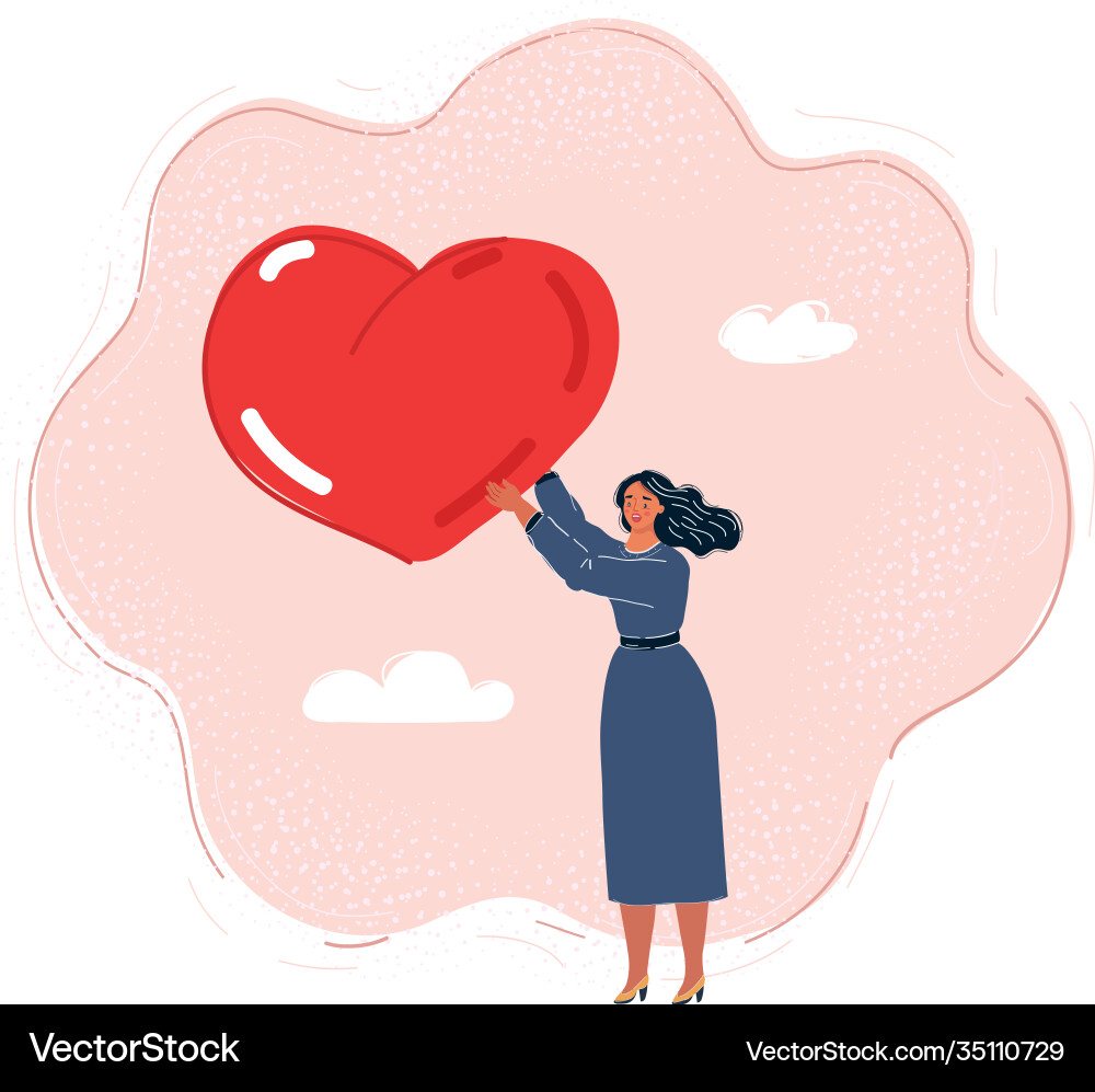 Woman with a big heart Woman with a big heart vector image